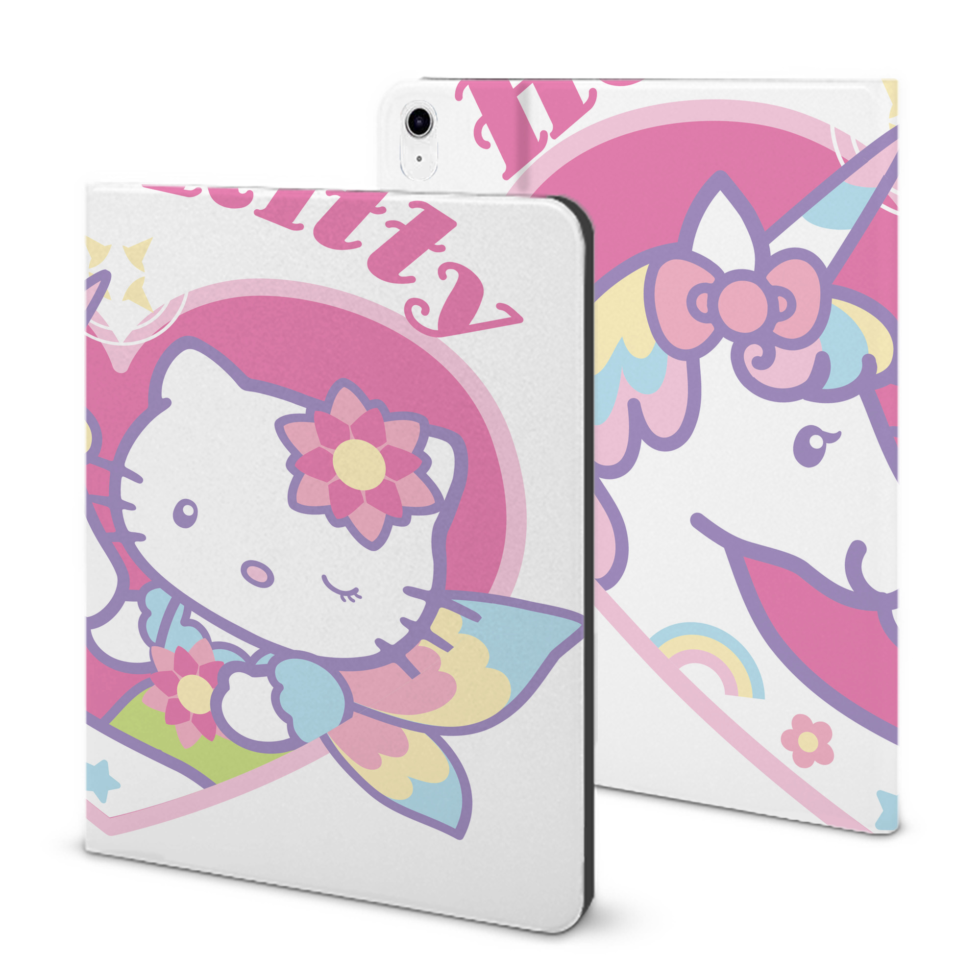（画像用） Hello Kitty ハローキティ IPad ケース ブック型 PUレザー TPU 耐衝撃 軽量 薄型 ペン収納なし 全面保護 IPad 各モデル対応